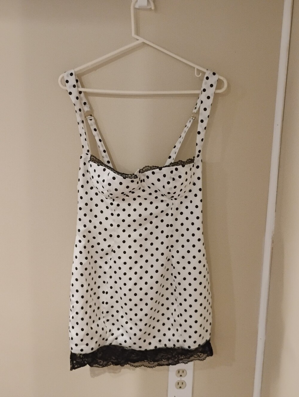 Runaway The Label Polka Dot Claudelli Lace Trim Mini Dress Sz M US Sz 6